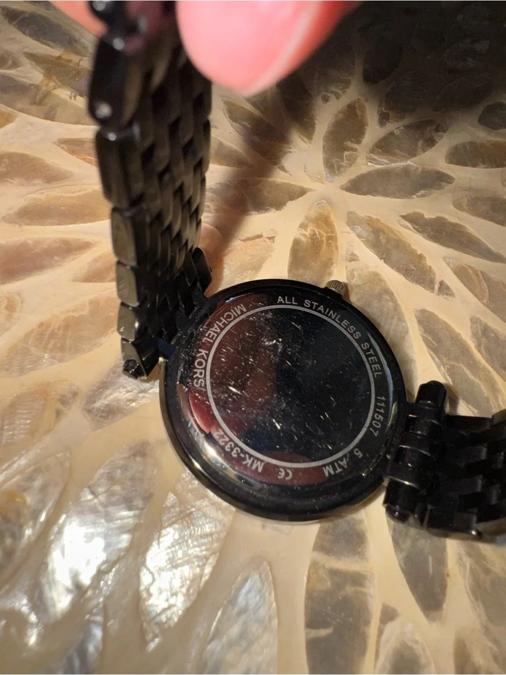 Michael Kors MK-3322 Black & Gold Crystal Bezel Stainless Steel Watch